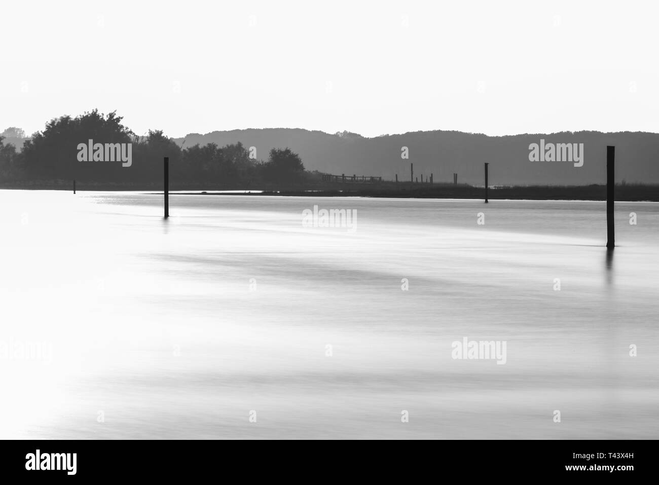 summer twilight over the coastline inside the lagoon in Bibione, Venice Stock Photo