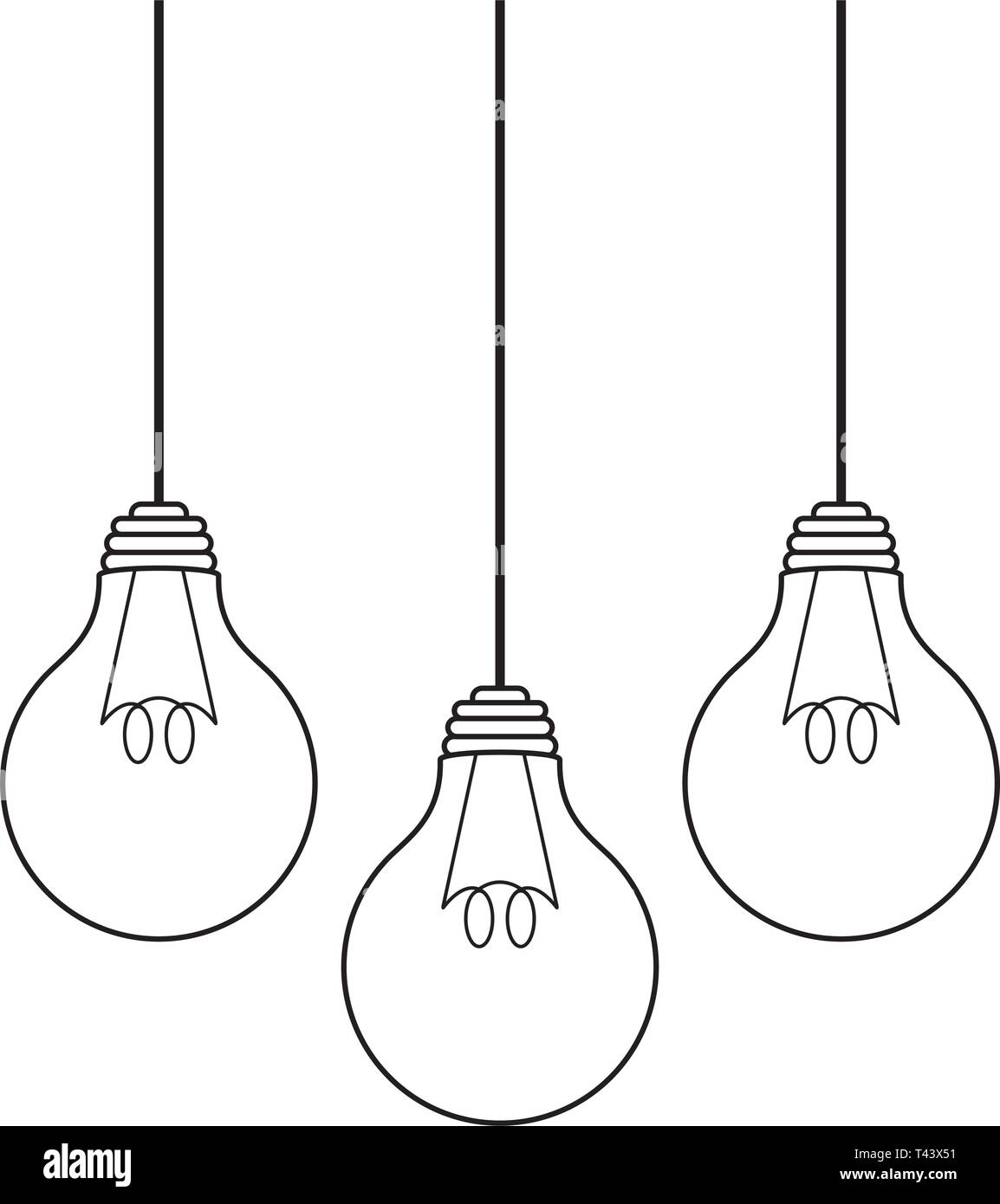 set of light bulbs hanging isolated icon vector illustration design Stock  Vector Image & Art - Alamy