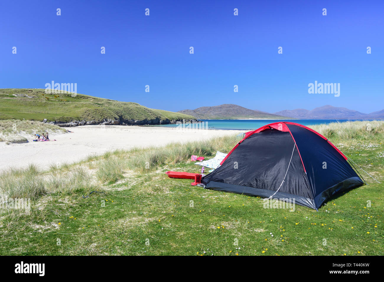 Traigh Horgabost Campsite, Isle of Harris, Outer Hebrides, Na h-Eileanan Siar, Scotland, United Kingdom Stock Photo