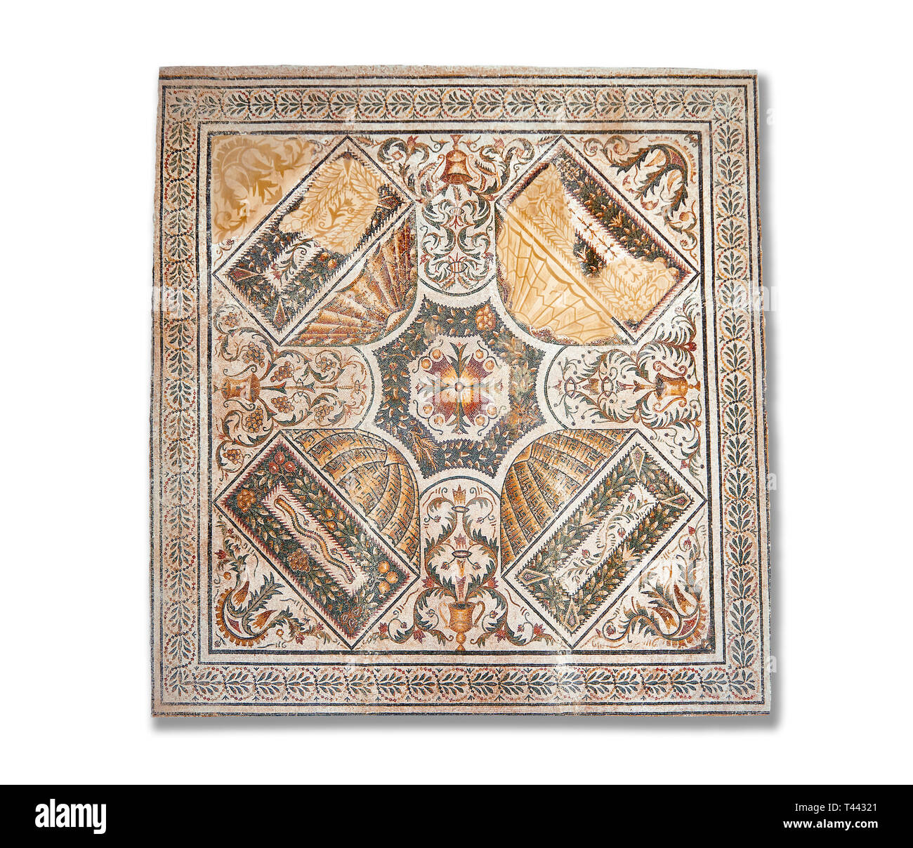 Geometric Roman mosaics from the north African Roman province of Africanus . Bardo Museum, Tunis, Tunisia. Stock Photo