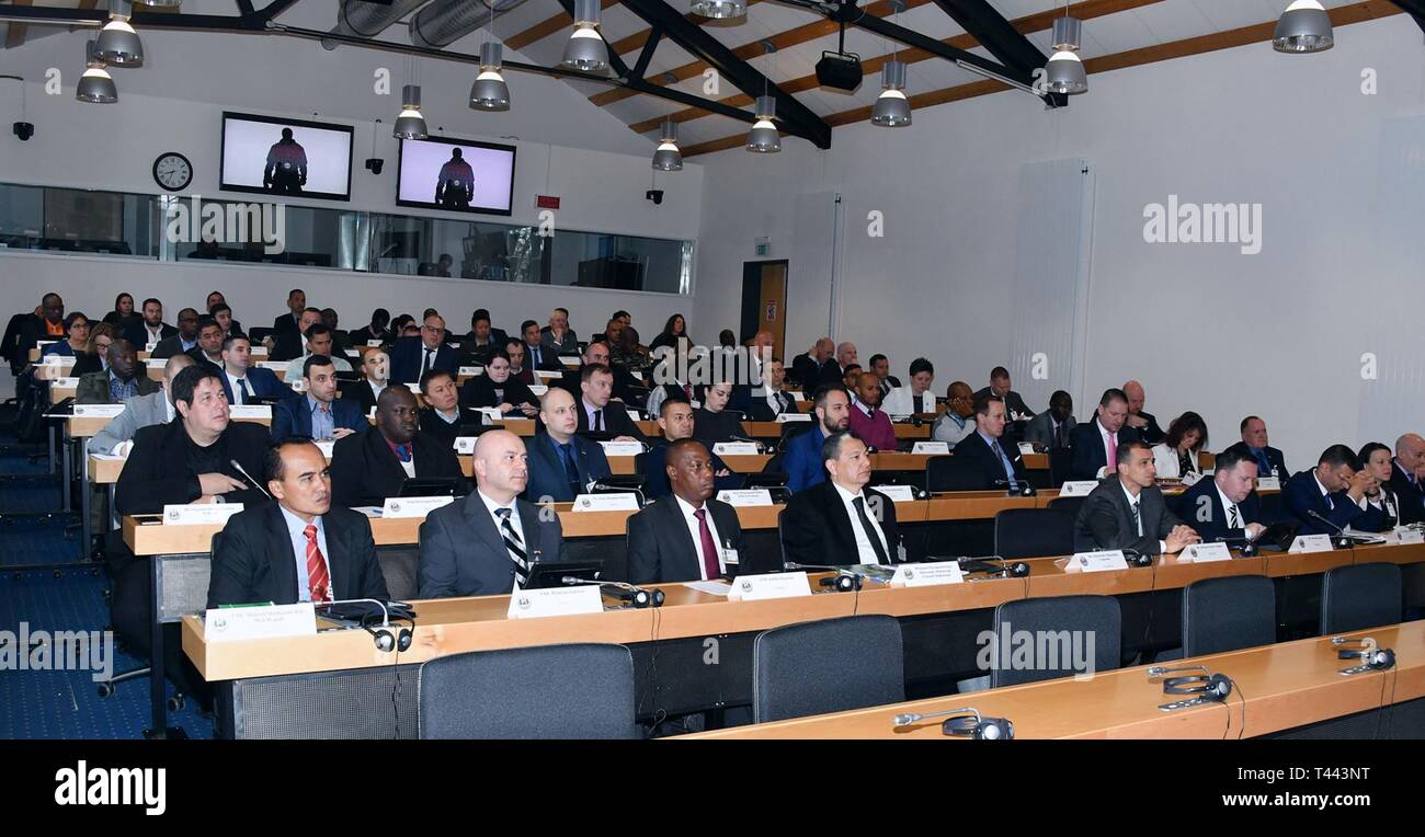 GARMISCH-PARTENKIRCHEN, Germany (March 13, 2019)  - Sixty-three participants from 47 countries started the Program on Terrorism and Security Studies at the George C. Marshall European Center for Security Studies March 13. Stock Photo