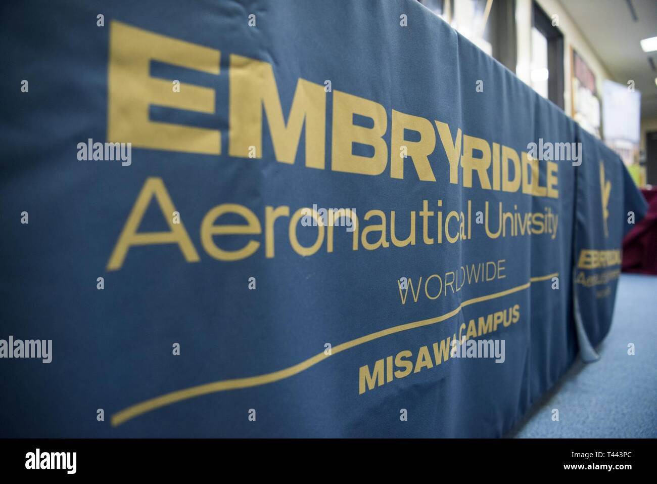 An Embry Riddle Aeronautical University Banner Hangs During The