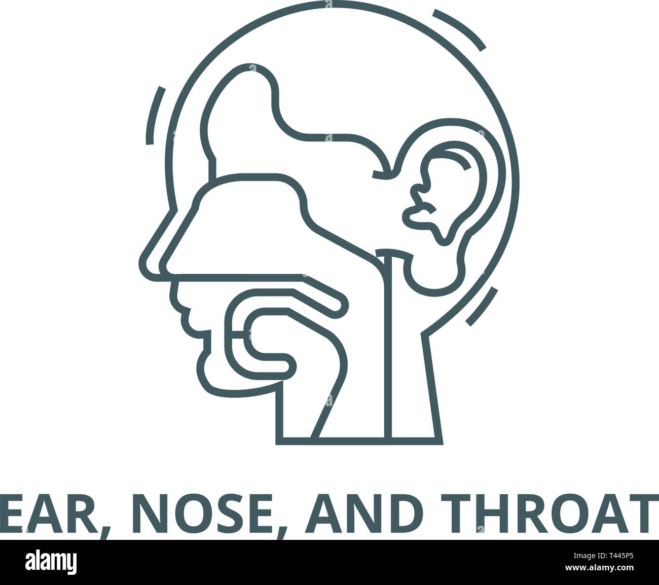 Ear, nose, and throat,ent line icon, vector. Ear, nose, and throat