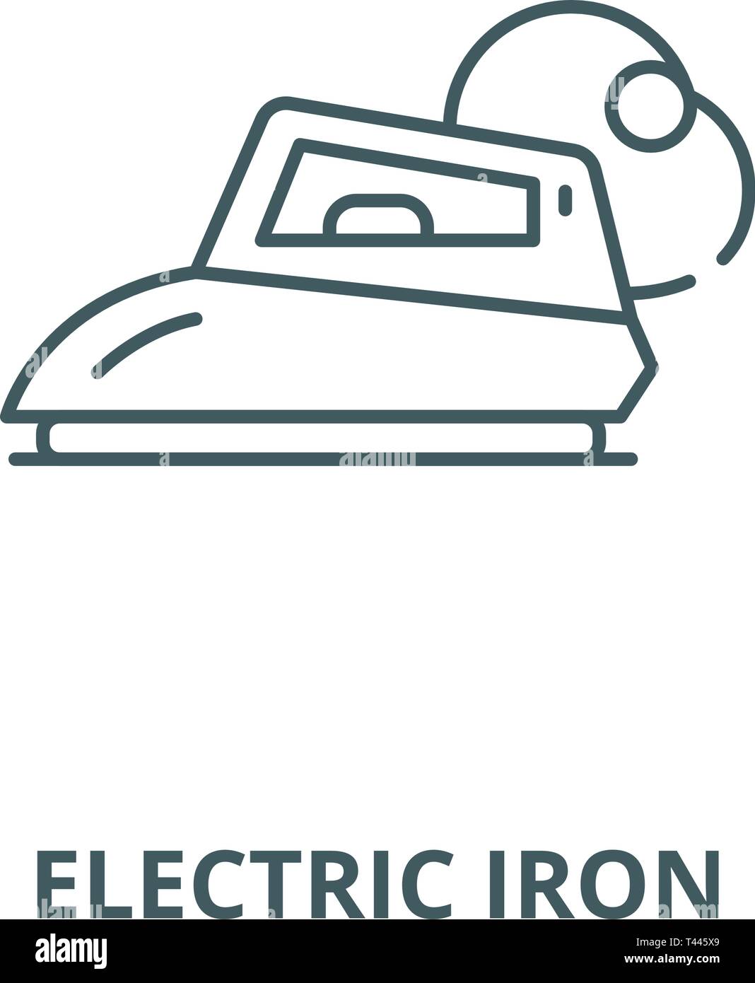 Electric iron line icon, vector. Electric iron outline sign, concept symbol, flat illustration Stock Vector