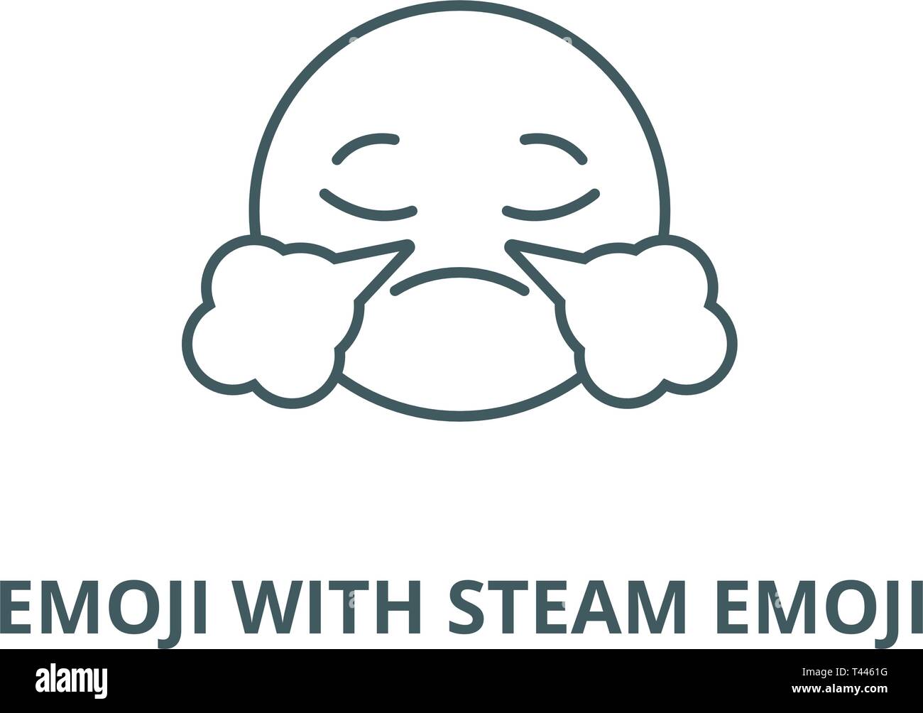 Emoji with steam emoji line icon, vector. Emoji with steam emoji