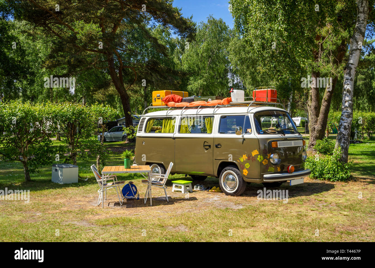Campervan and camping equipment Stock Photo Alamy