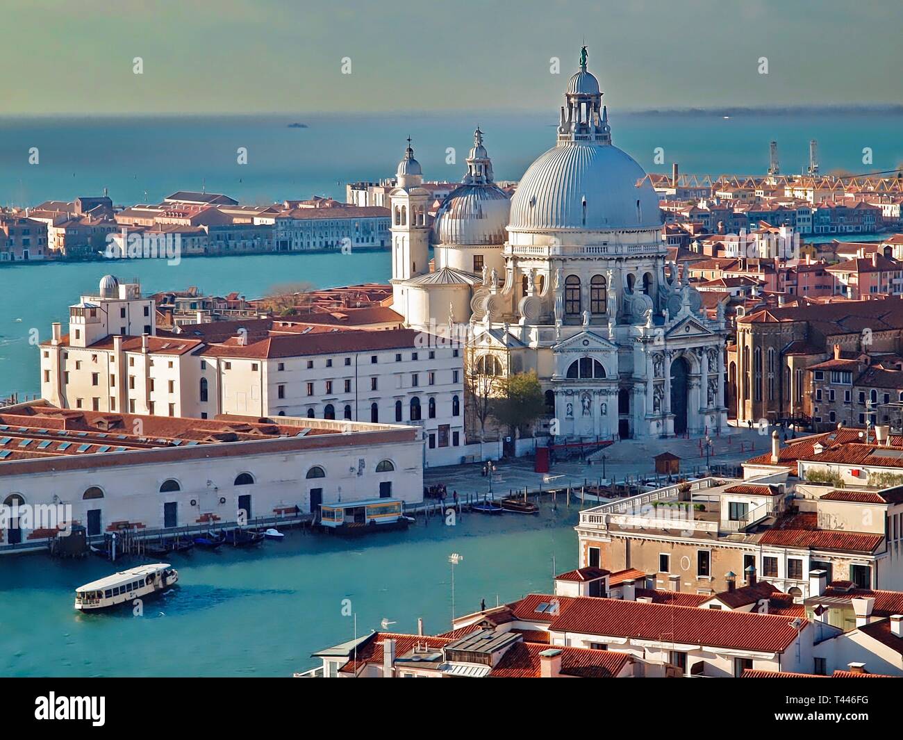 Aerial view of Santa Maria della Salute in Venice in Italy Stock Photo
