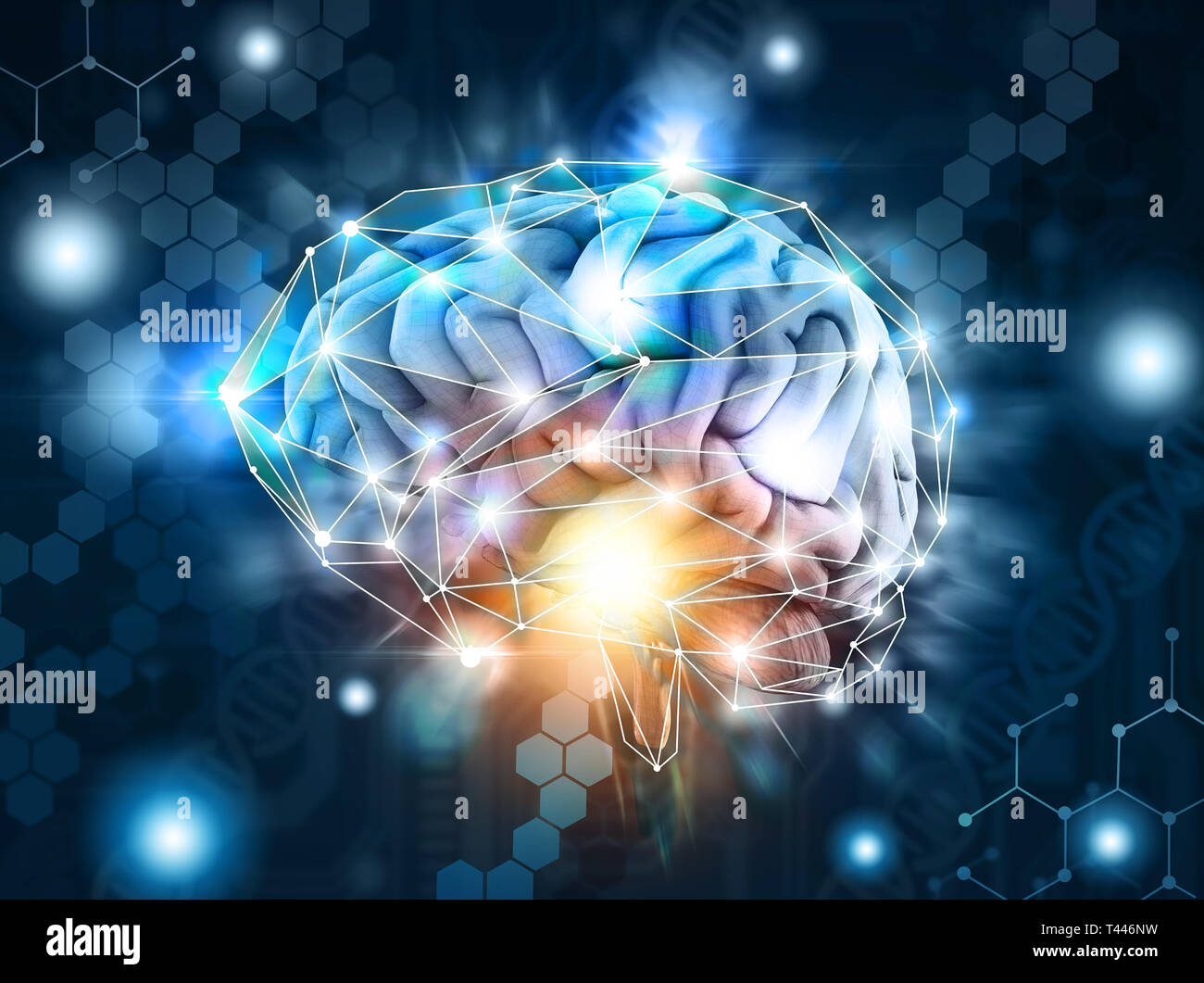 Concept of a human brain a artificial intelligence, processing