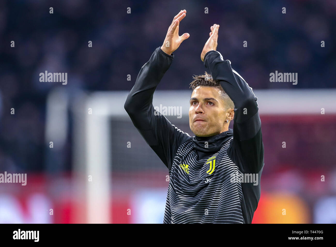 10th of april 2019 Amsterdam, The Netherlands Soccer Champions League Ajax v Juventus   Christiano Ronaldo of Juventus Stock Photo