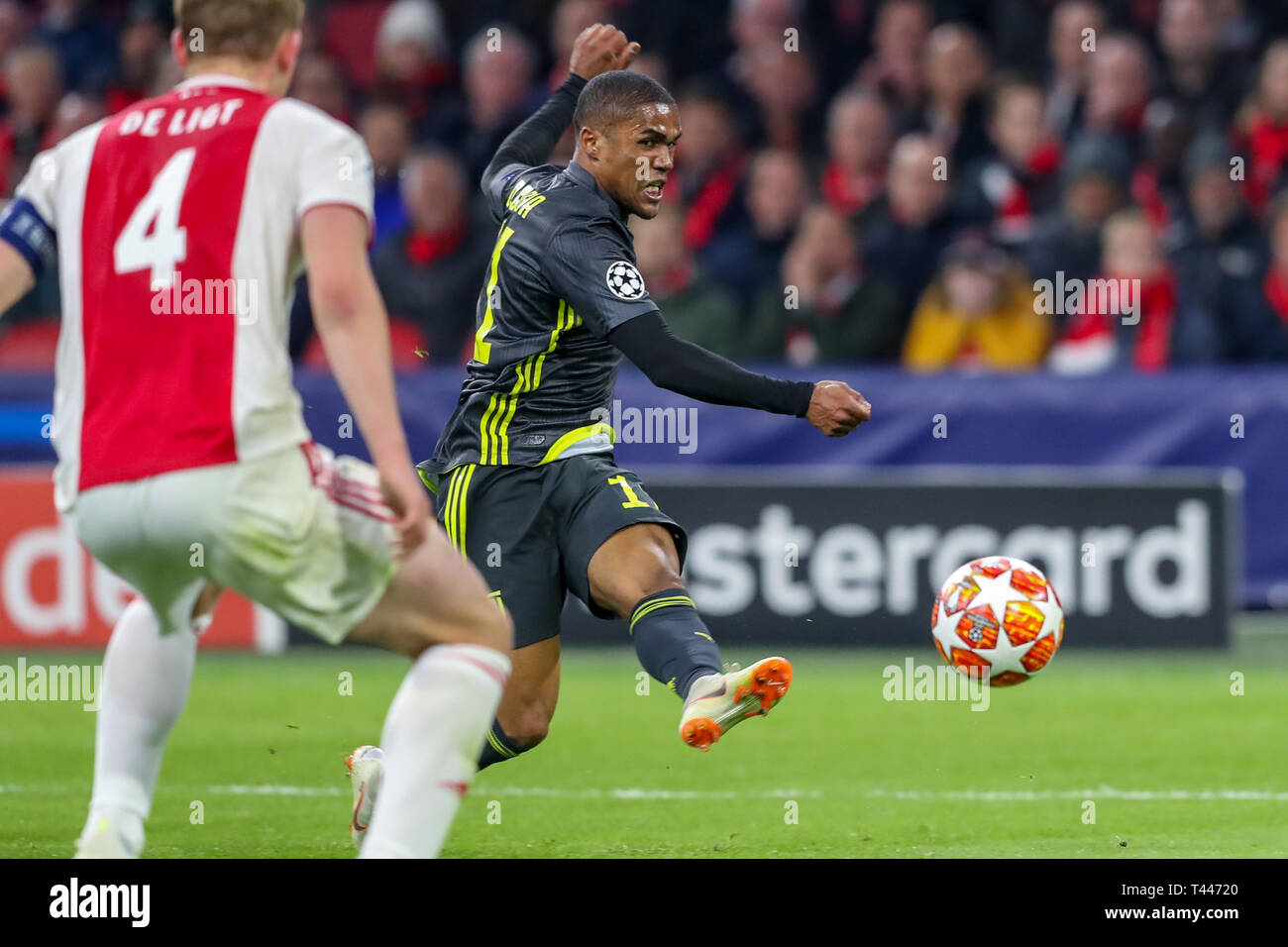10th of april 2019 Amsterdam, The Netherlands Soccer Champions League Ajax v Juventus   Douglas Costa of Juventus Stock Photo