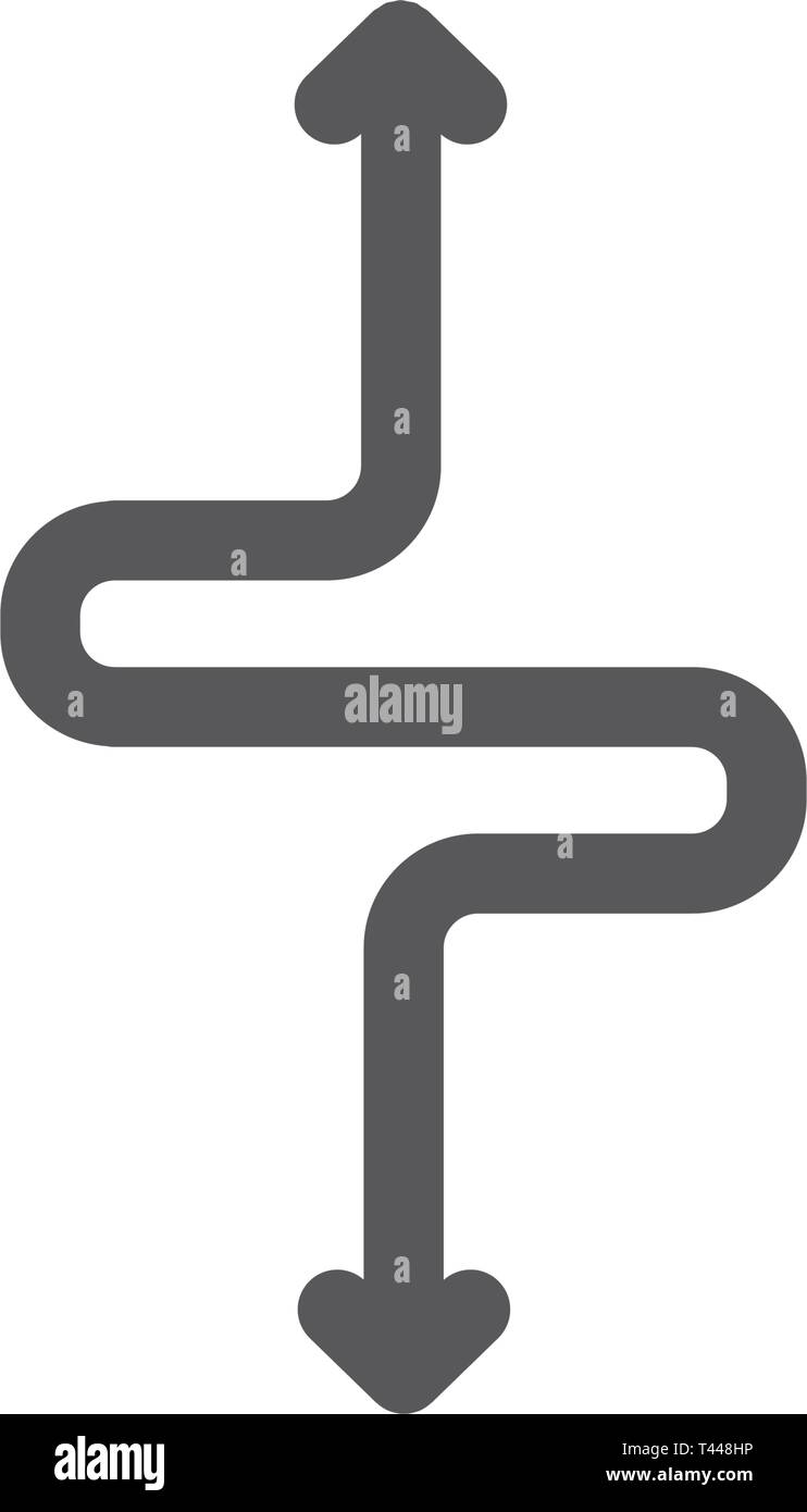 Detour, flexibility line icon. Stock Vector