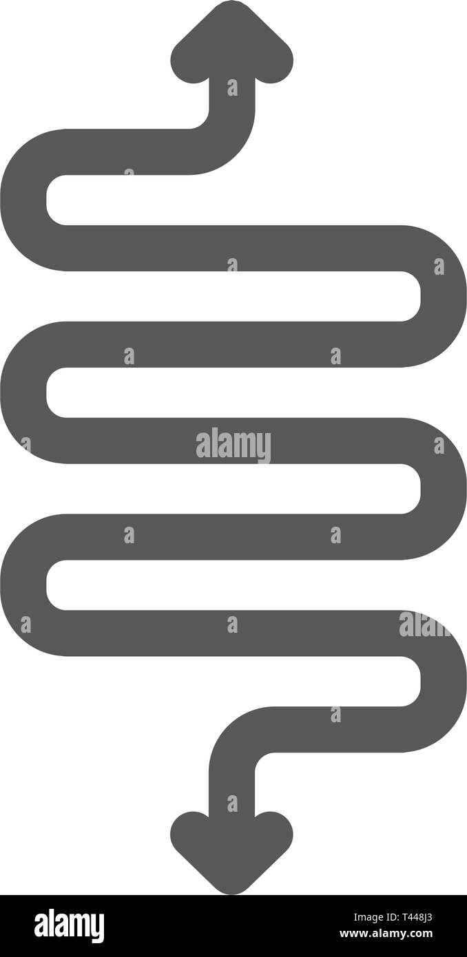 Spring, detour, flexibility line icon. Stock Vector
