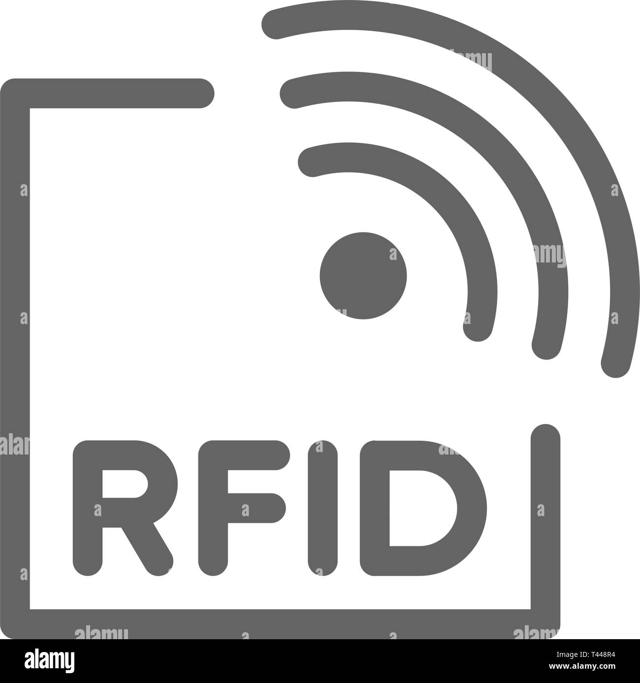RFID with radio waves line icon Stock Vector Image & Art - Alamy