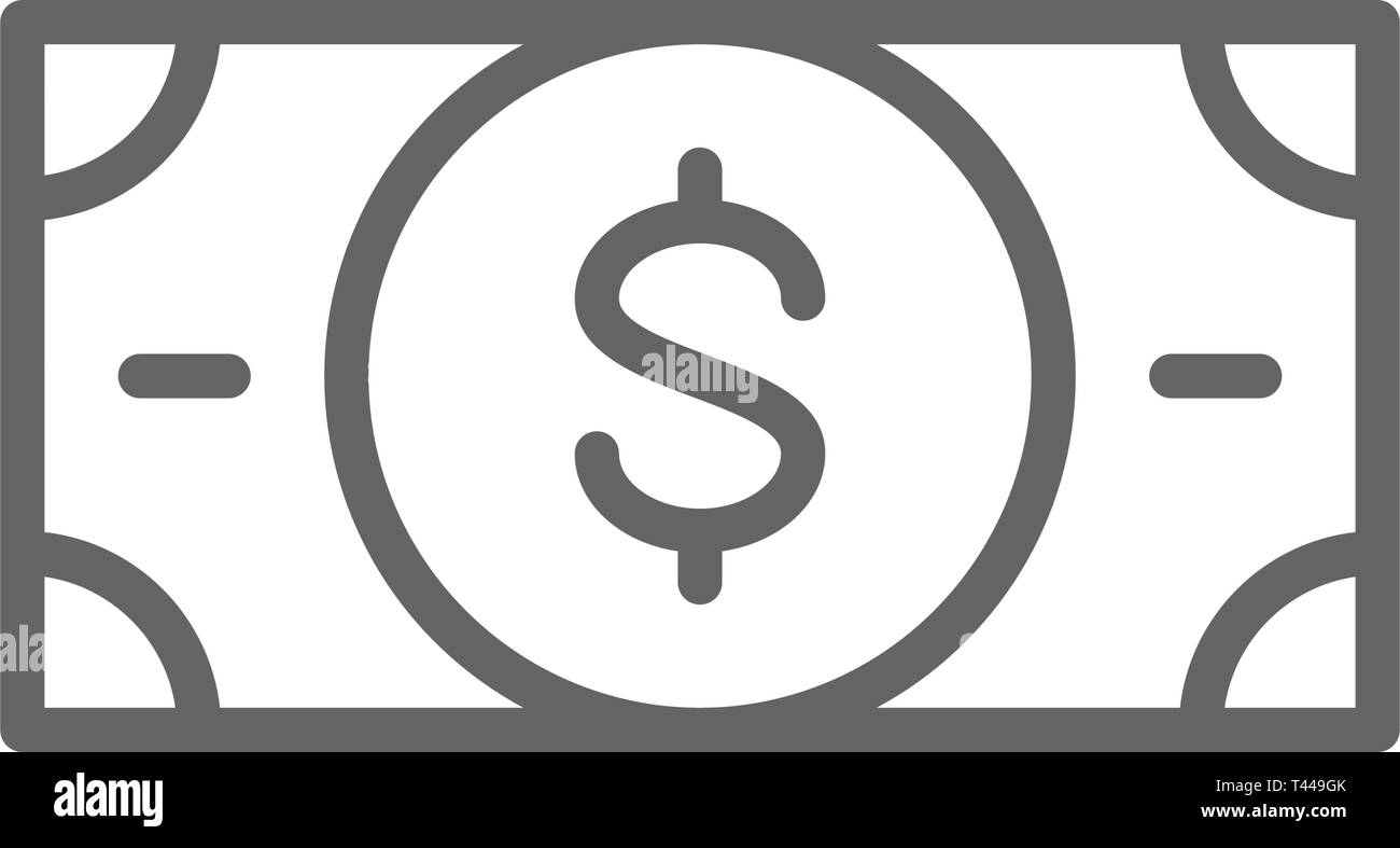 Vector money, cash, dollar, banknote line icon Stock Vector Image & Art ...