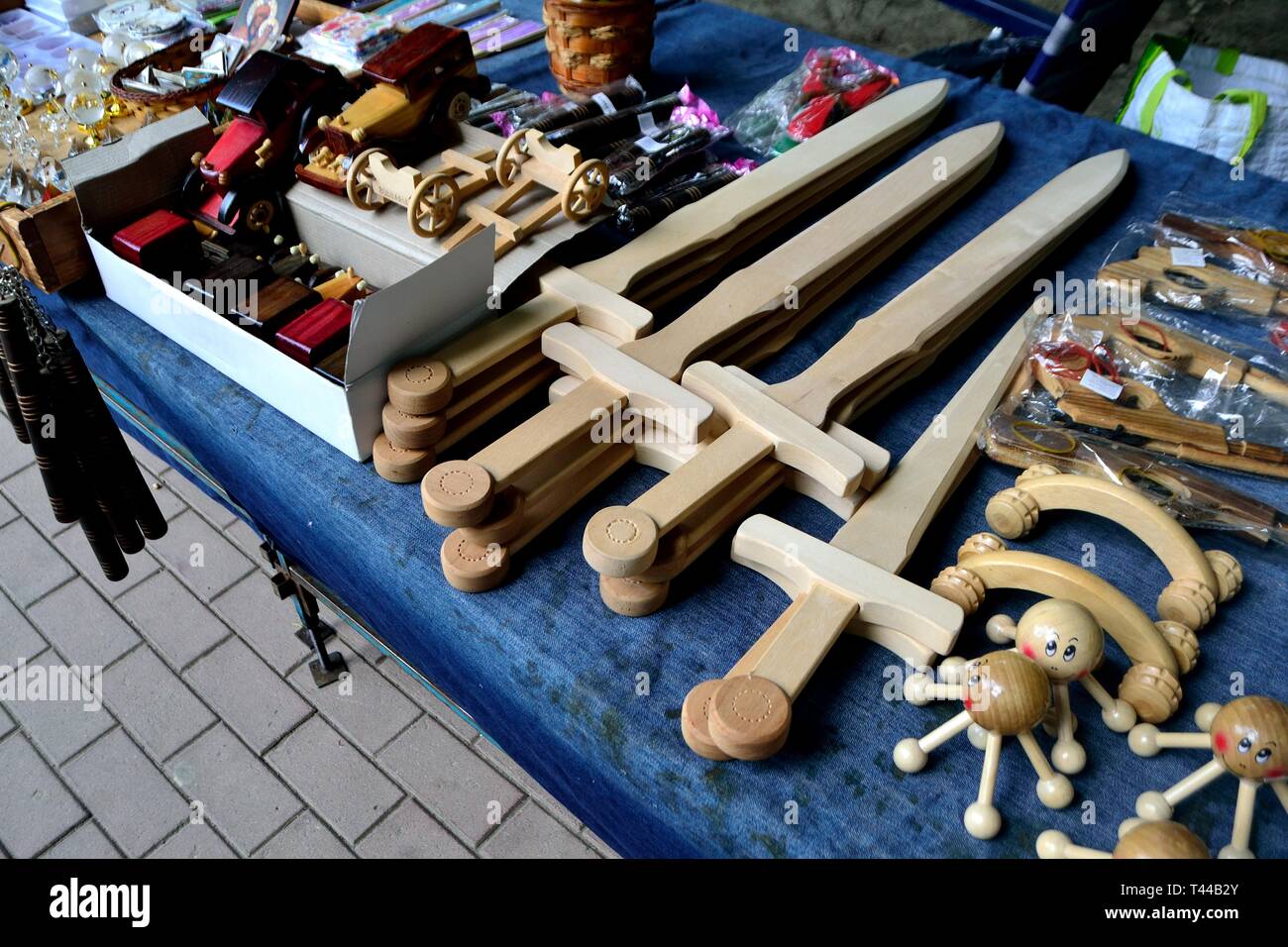 Selling toy swords - Rose Festival in KAZANLAK. Province of Stara Zagora.BULGARIA Stock Photo - Alamy Selling toy swords - Rose Festival in KAZANLAK. Province of Stara Zagora.BULGARIA Stock Photo - Alamy