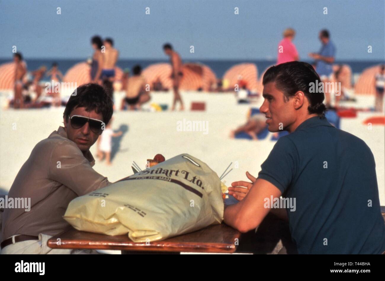 Al Pacino as Tony Montana Steven Bauer as Manny Ribera SCARFACE 1983 director Brian De Palma screenplay Oliver Stone Universal Pictures Stock Photo