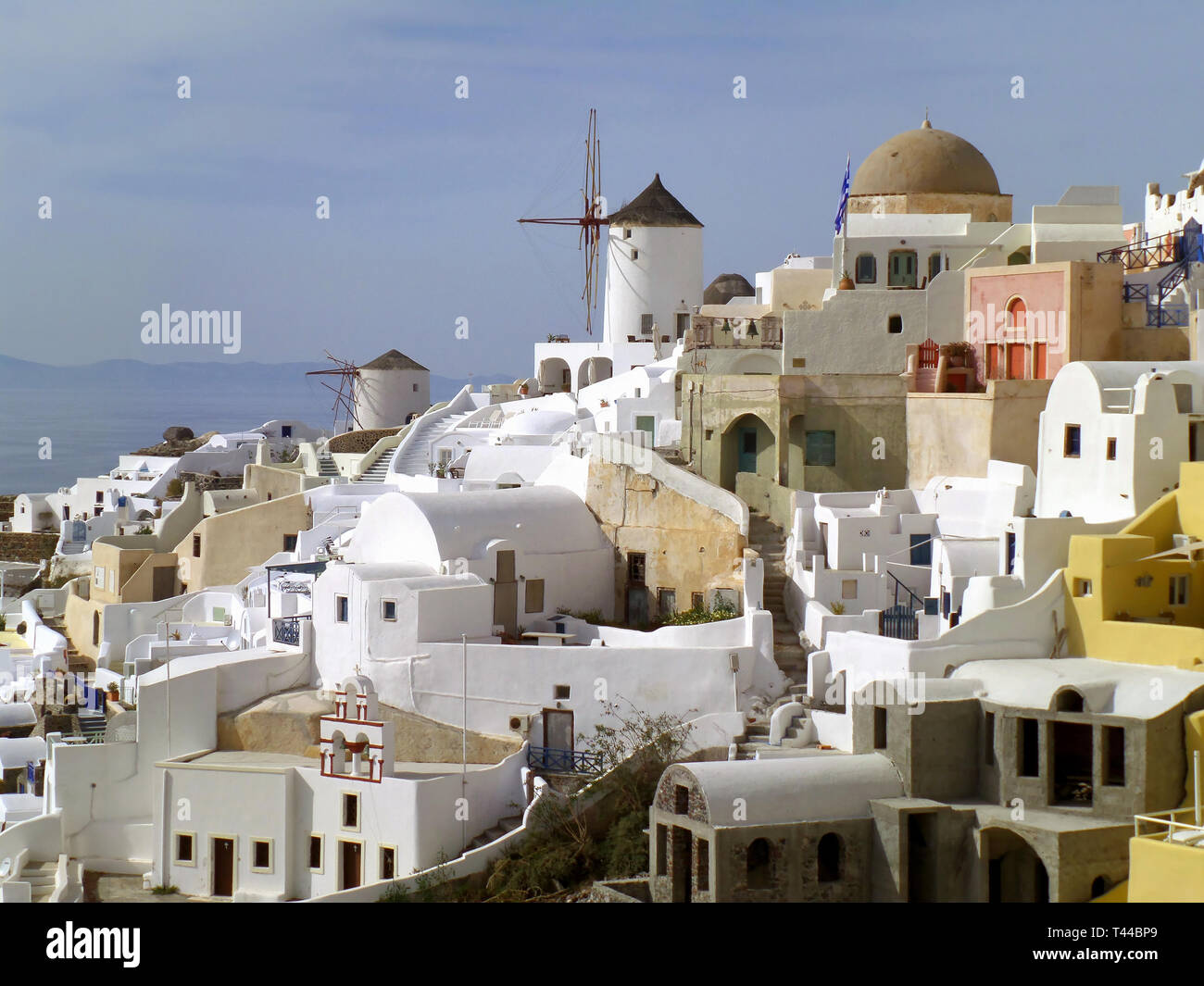 White and Pastel Colored of Typical Cyclades Architecture on Santorini ...