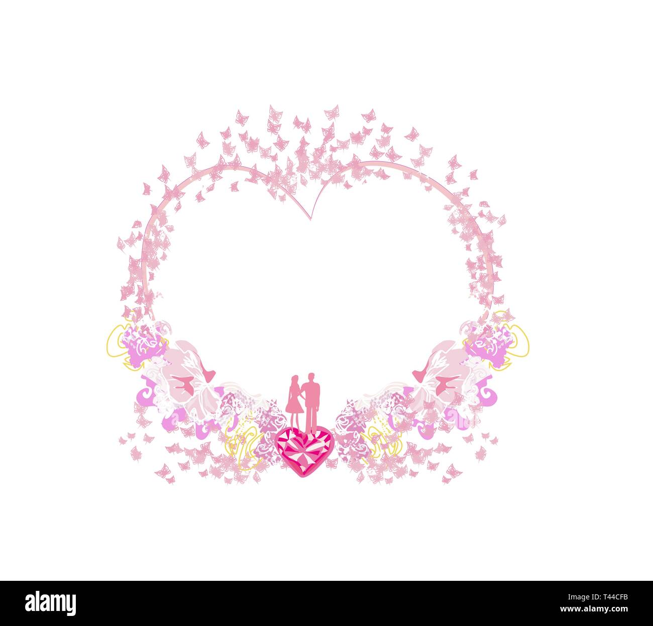 decorative frame with a couple in love Stock Vector Image & Art - Alamy