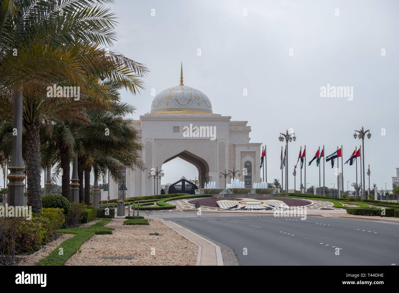 April, 4, 2019 Abu Dhabi, UAE Entrance of Presidential Palace, Qasr