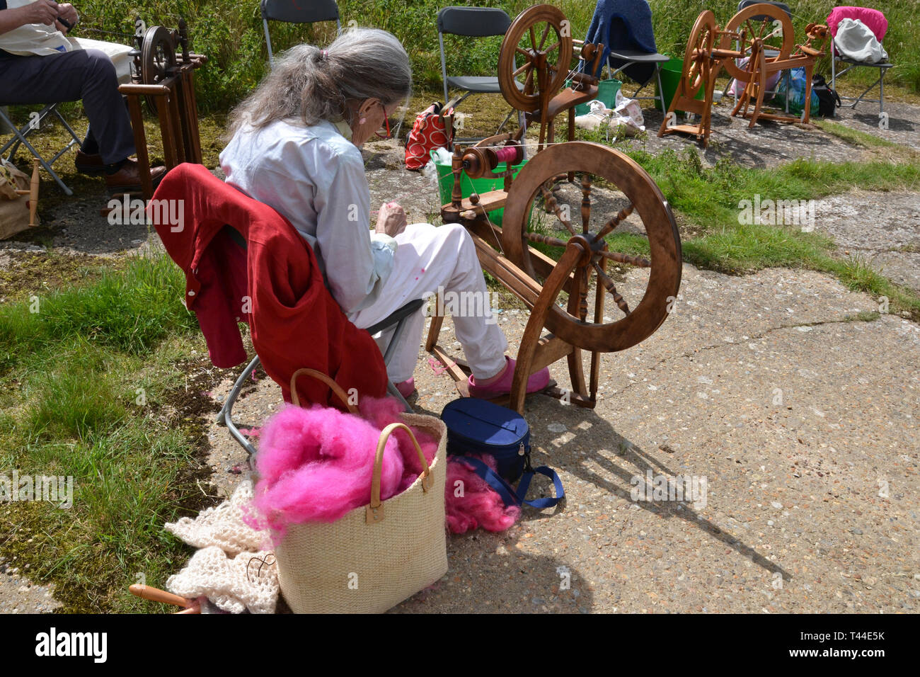 The Sheep to Shawl Challenge taking place at Orford Ness, Suffolk, UK Stock Photo