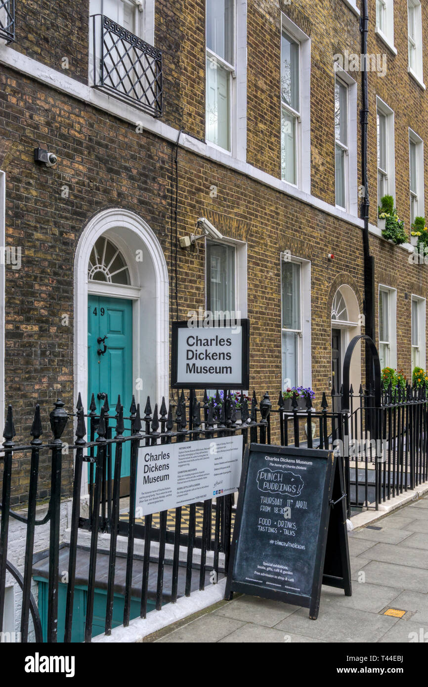 The Charles Dickens Museum in Doughty Street, Holborn, London. Stock Photo