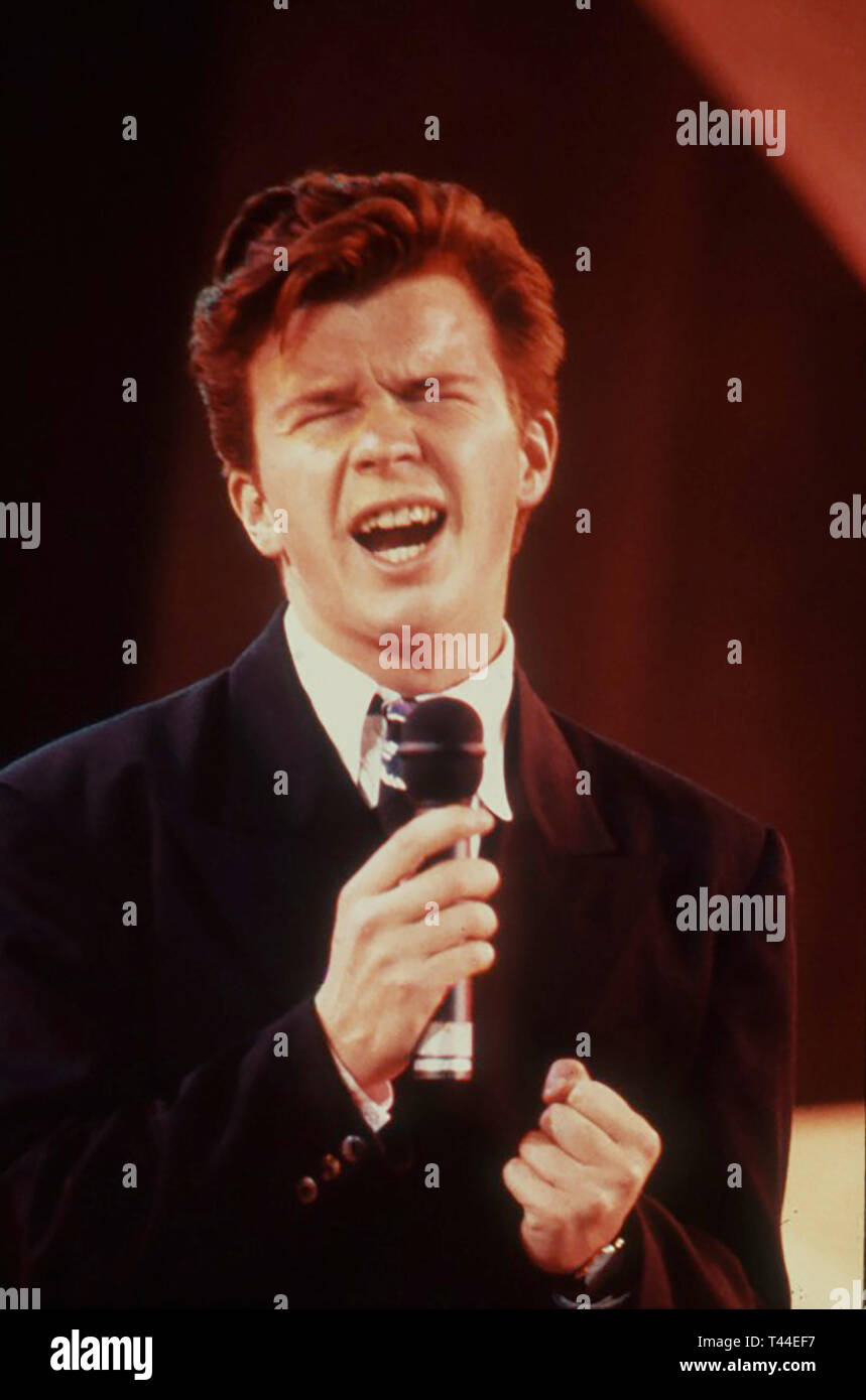 RICK ASTLEY English pop singer in 1987 Stock Photo