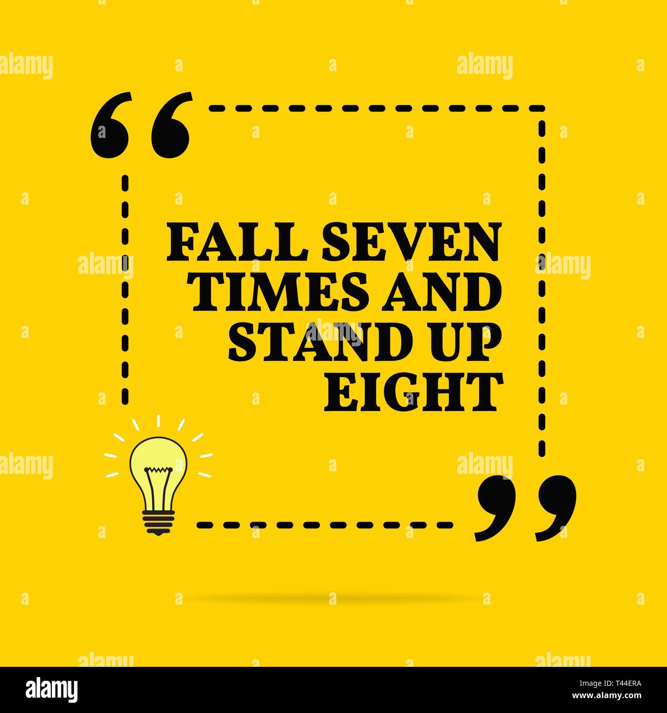 https www alamy com inspirational motivational quote fall seven times and stand up eight black text over yellow background image243503214 html
