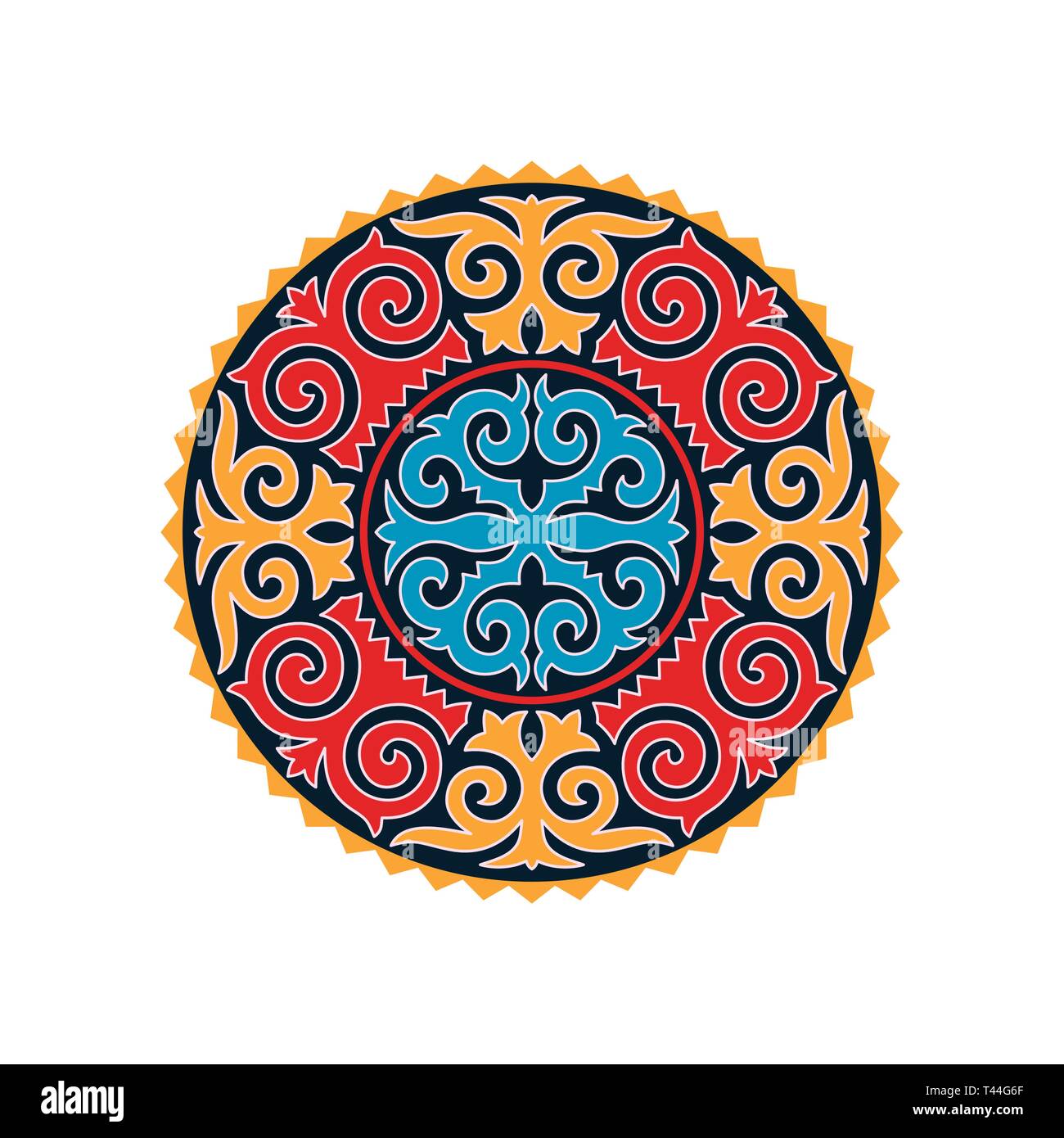 Traditional ornament of Asian nomads: Mongols, Kazakhs, Kirghiz, Bashkirs, Tatars. Stock Vector