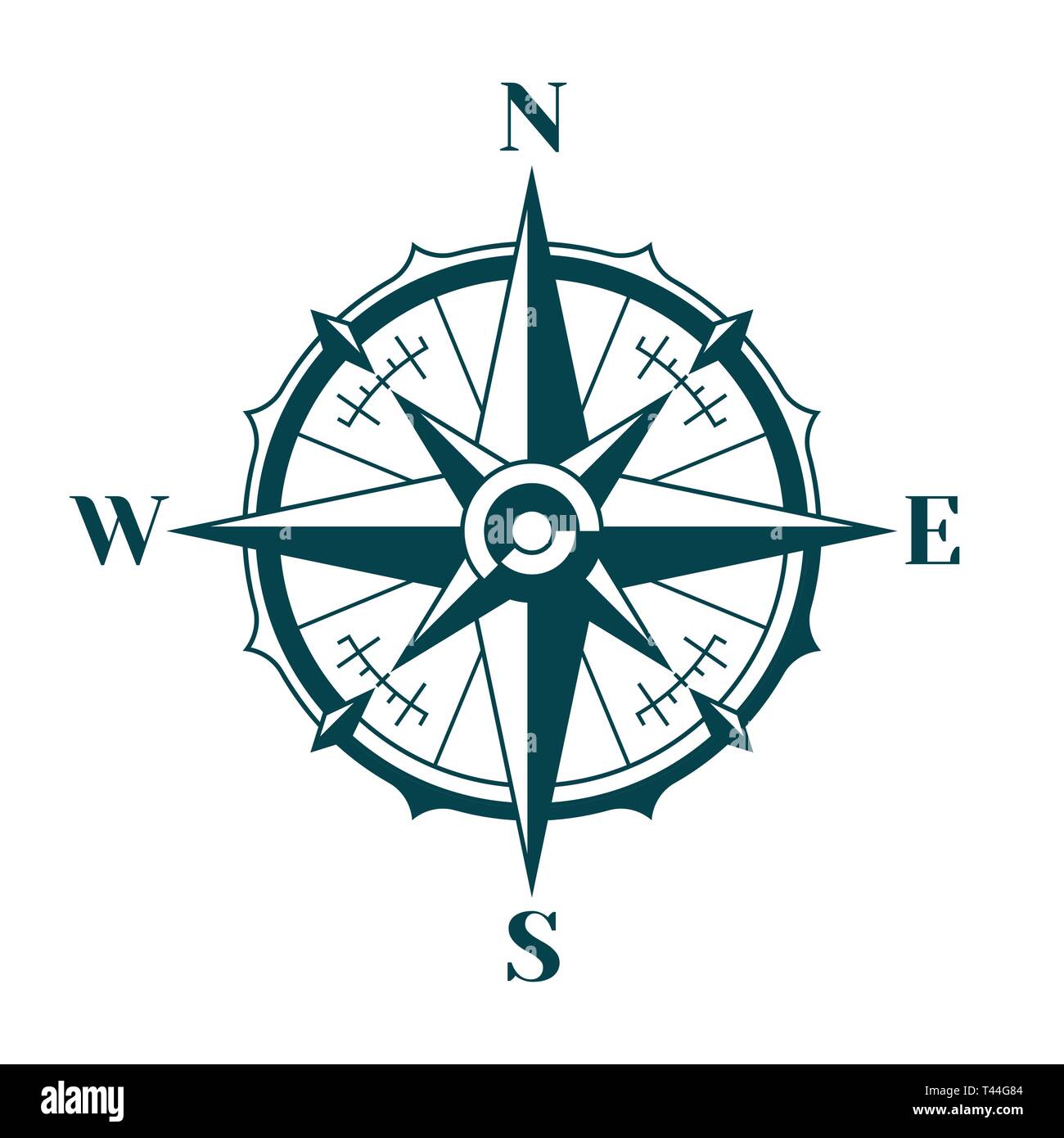 nautical compass vector