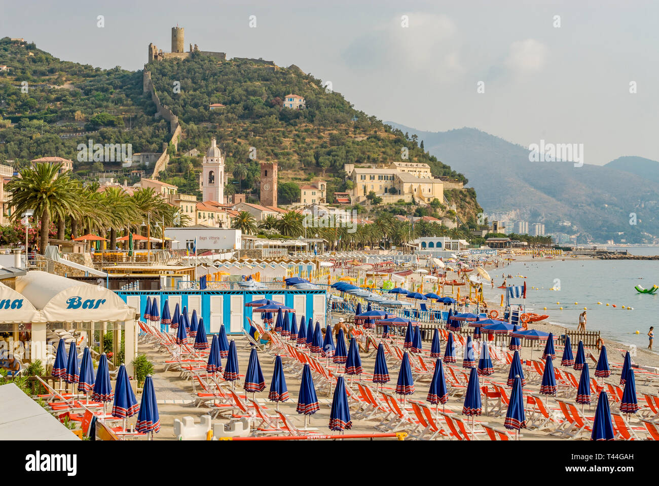 Beach of Noli at the Ligurian Coast, North West Italy Stock Photo