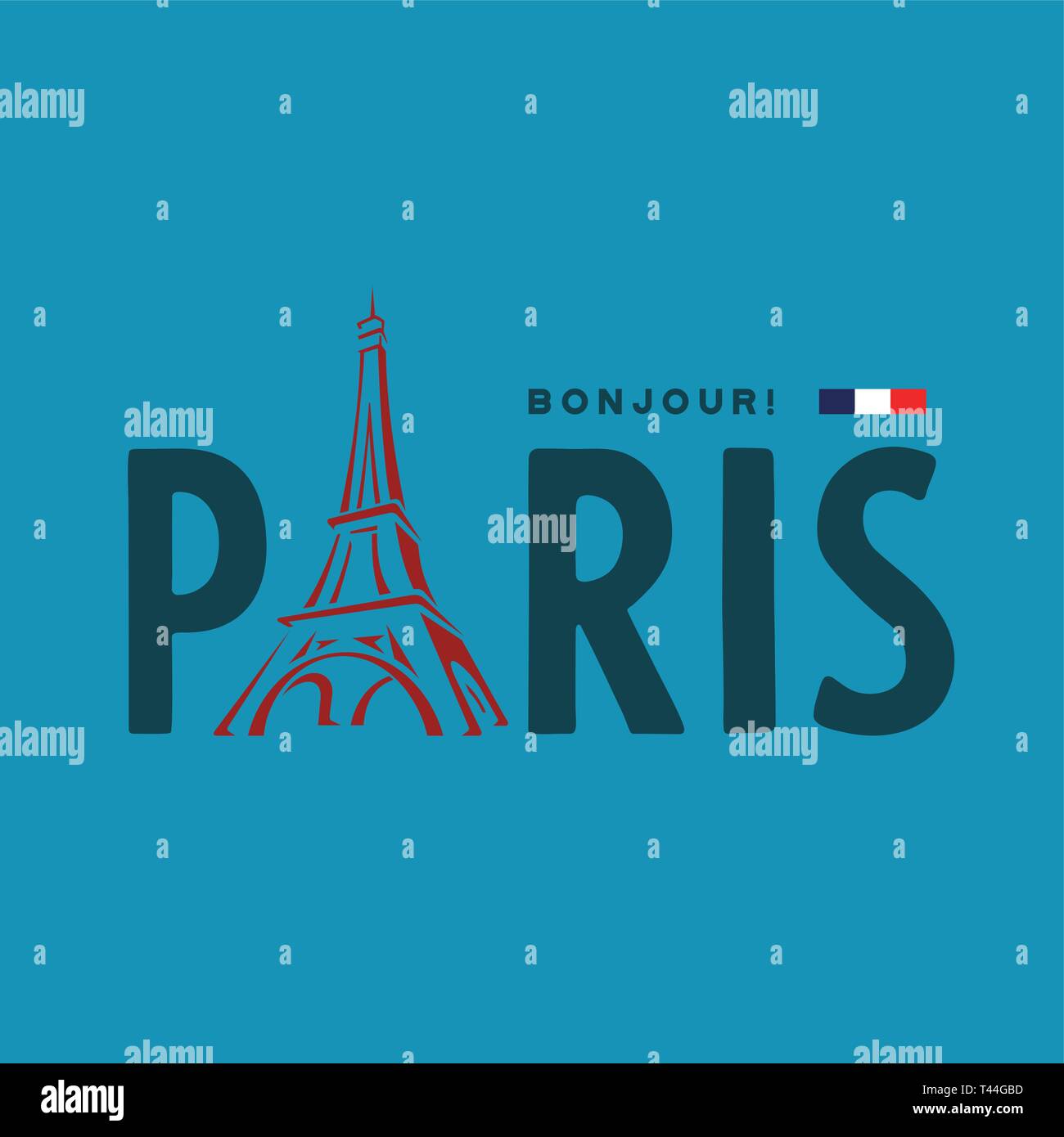 Vector image of the Eiffel Tower - the main symbol of Paris. Stock Vector