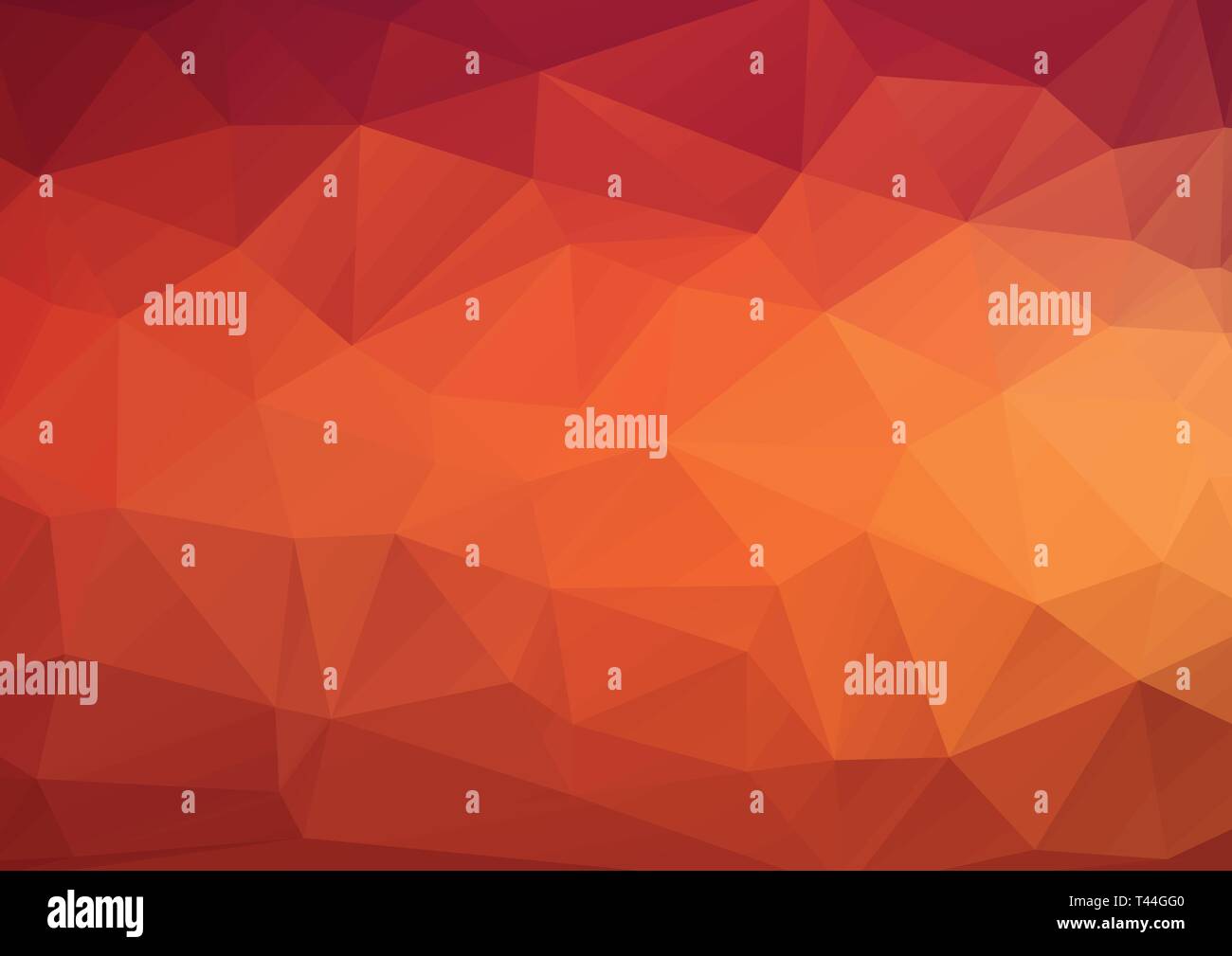 Abstract triangle background in golden red tones. Polygonal gradient vector texture Stock Vector