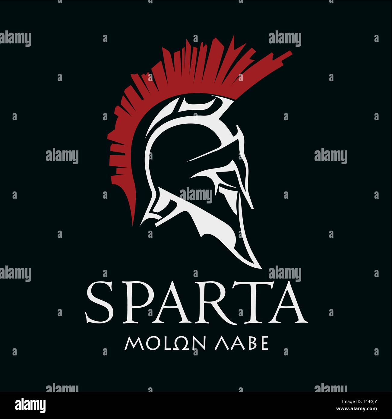 Helmet of the ancient Spartan warrior. Sparta symbol vector image Stock ...