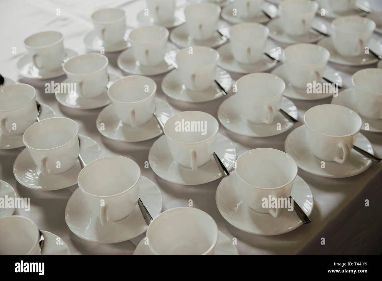 coffee cups in the restaurant Stock Photo Alamy