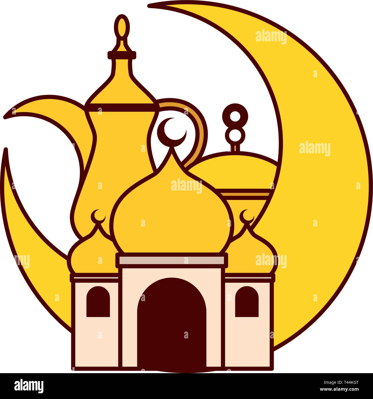 taj mahal half moon Stock Vector