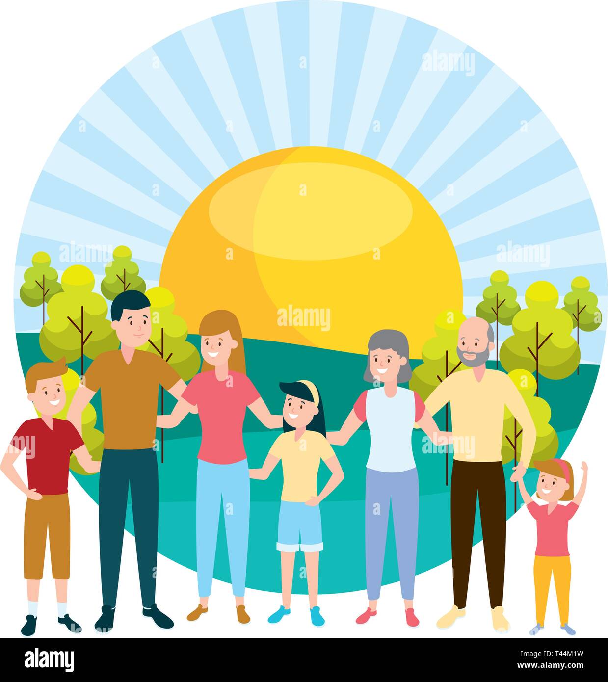 family people outdoors Stock Vector Image & Art - Alamy