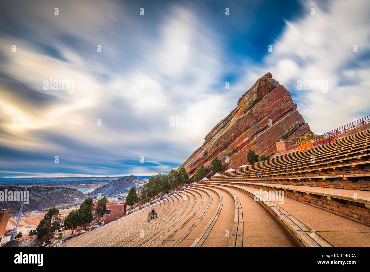 MORRISON, COLORADO, USA - MARCH 12, 2019 : Early morning at Red Rocks Red Rocks Amphitheatre. Stock Photo