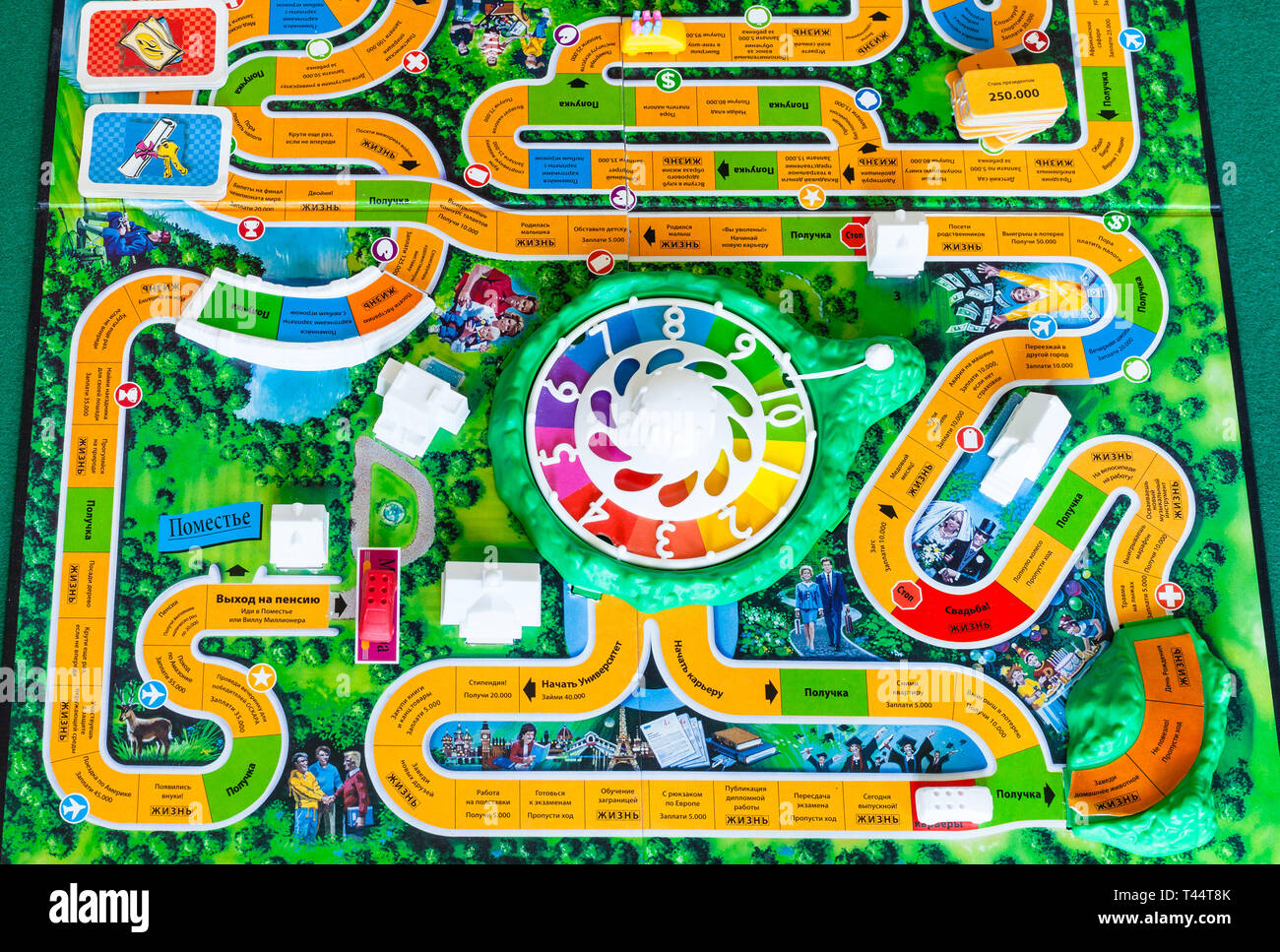 A view of The Game of Life (also known as LIFE), a board game originally  created in 1860 by MIlton Bradley Stock Photo - Alamy