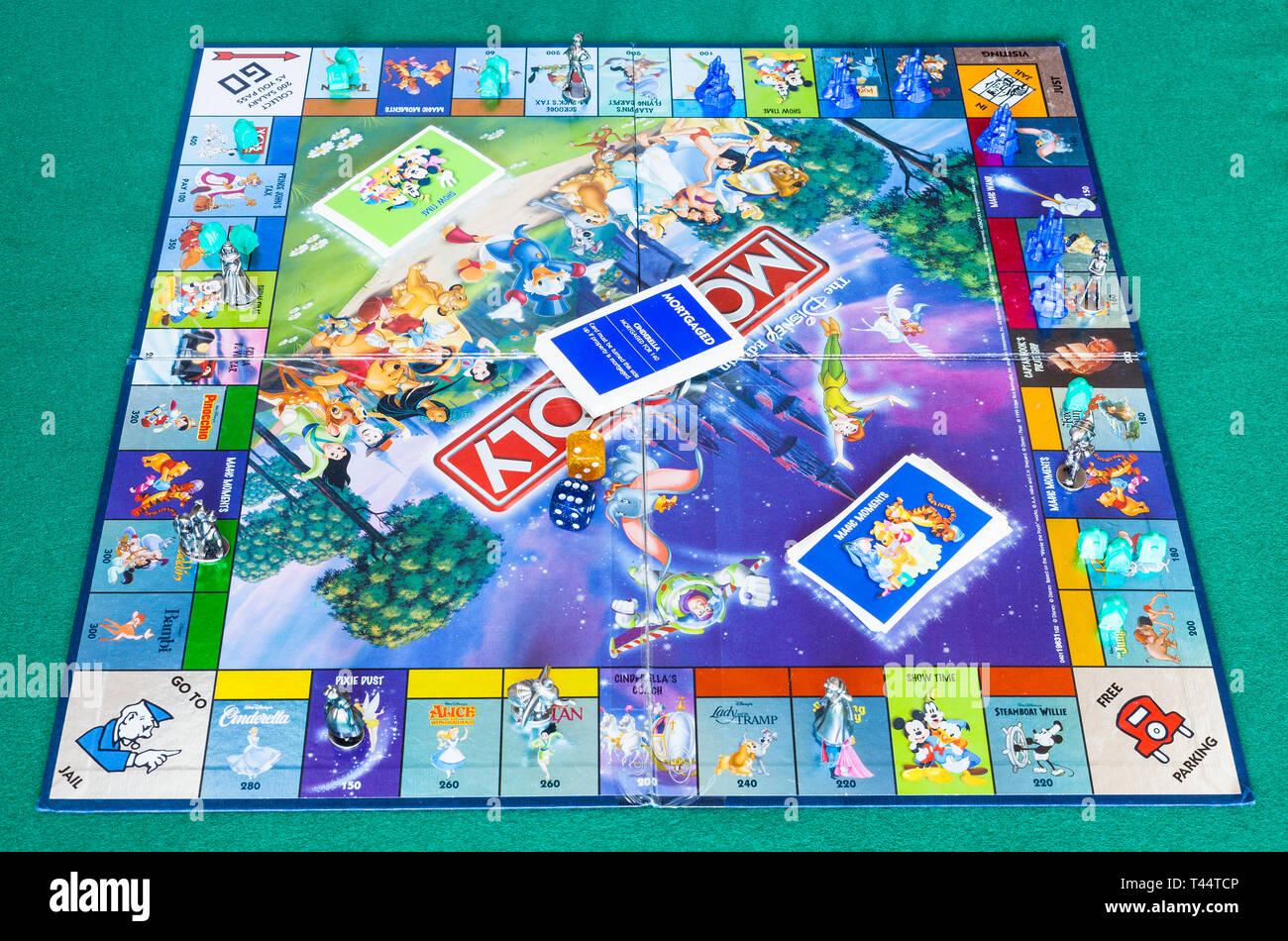 MOSCOW, RUSSIA - APRIL 3, 2019: playfield of Monopoly game, Disney edition.  Monopoly is a board game that is currently published by Hasbro in 1935, it  Stock Photo - Alamy