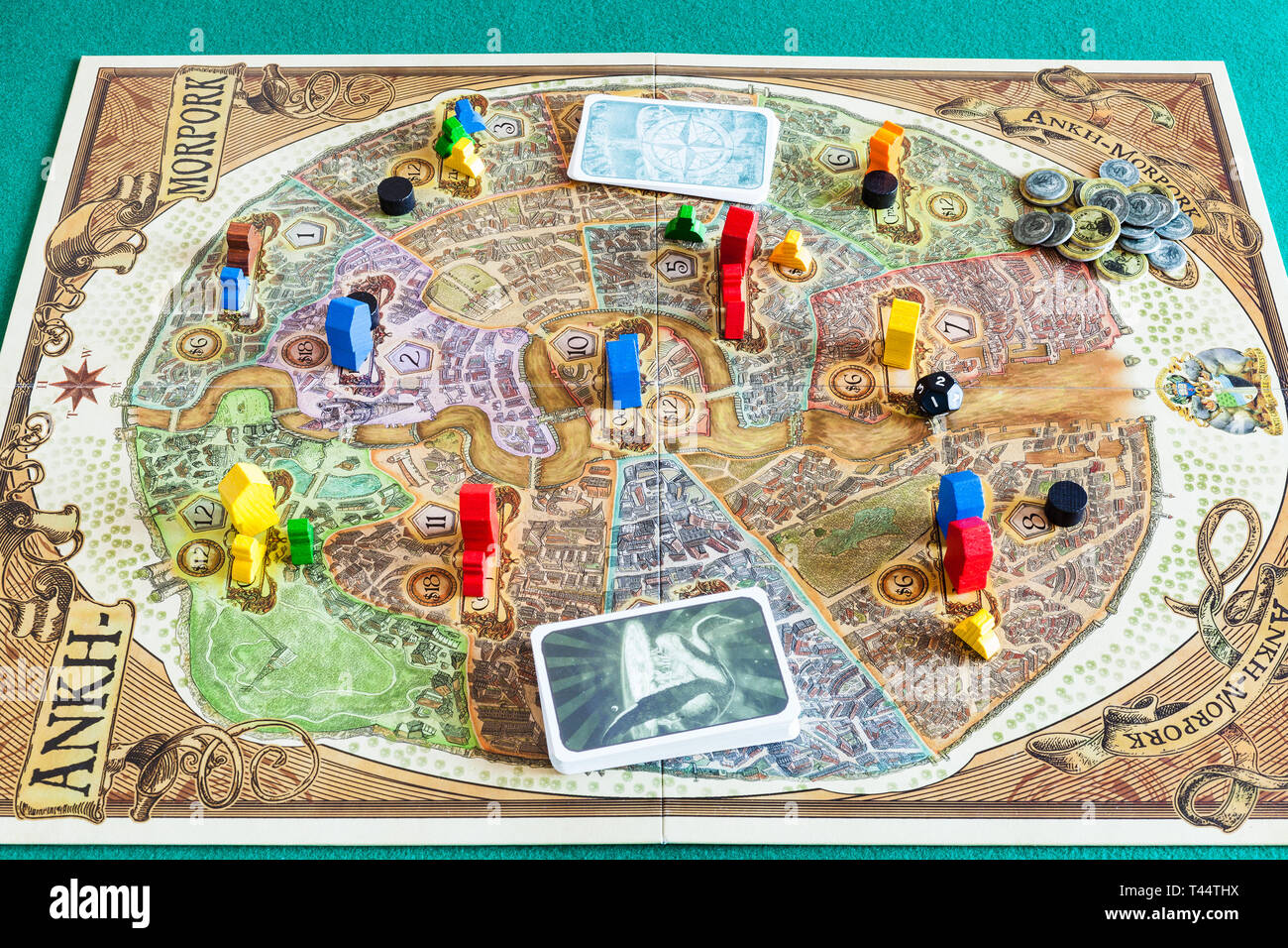 MOSCOW, RUSSIA - APRIL 3, 2019: gameplay of Discworld: Ankh-Morpork board  game. This game was designed by Martin Wallace and Treefrog Games, and  first Stock Photo - Alamy