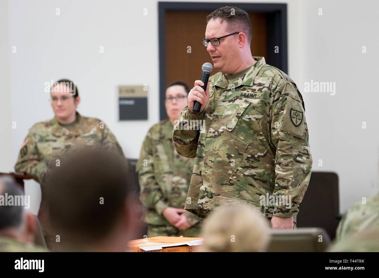 Maj. Evan Seamone, judge advocate with 154th Legal Operations Detachment,  U.S. Army Reserve Legal Command Stock Photo - Alamy