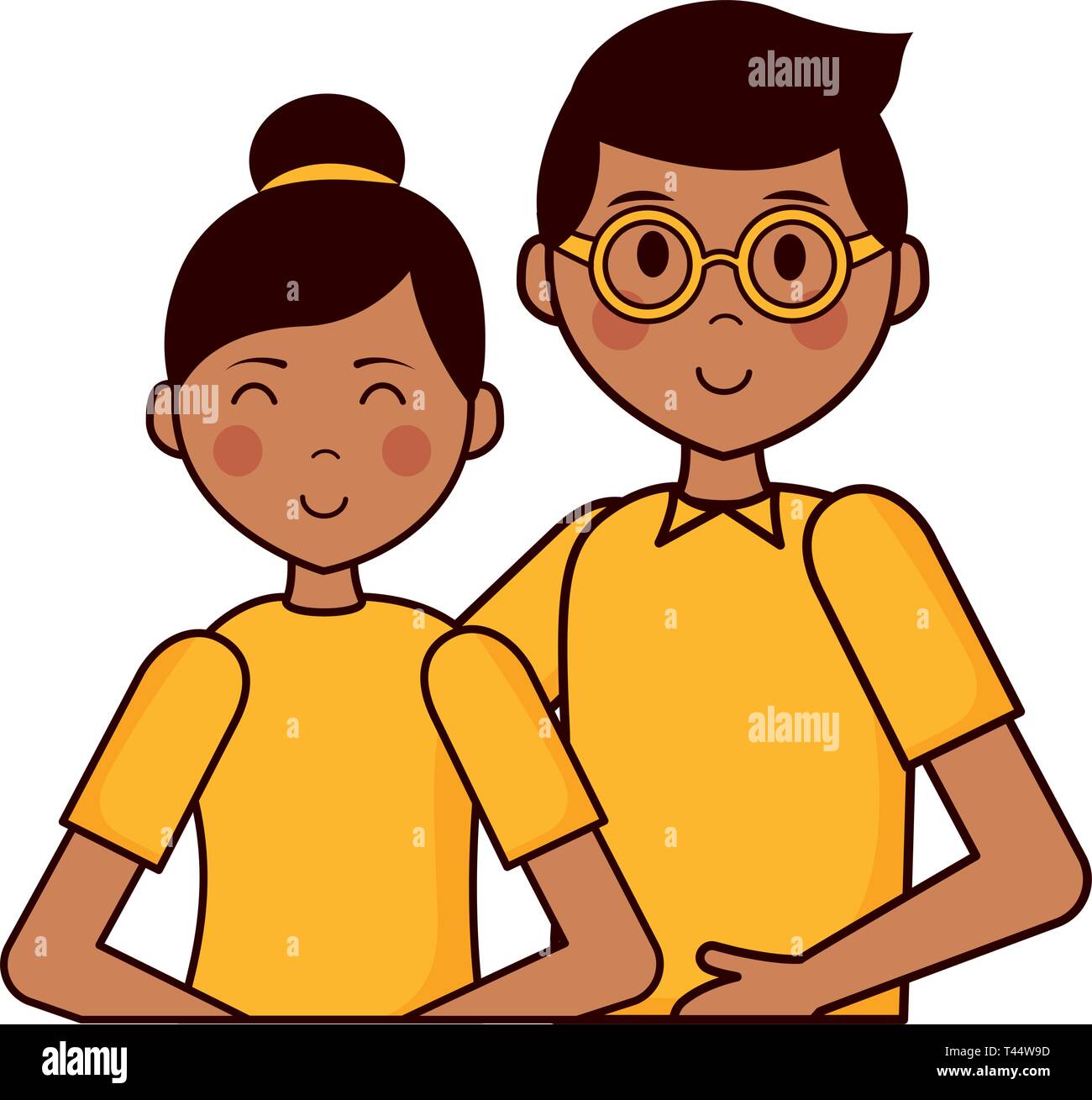 happy boy and girl Stock Vector Image & Art - Alamy