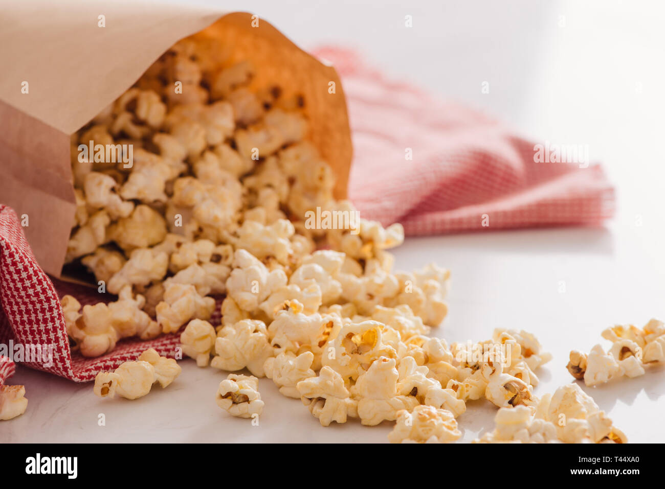 Homemade Kettle Corn Popcorn in a Bag Stock Photo Alamy