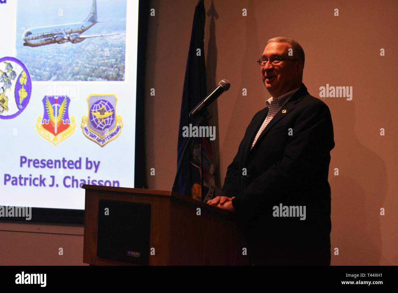 Retired New York Army National Guard Maj. Patrick Chaisson, now an author and historian, gives a presentation on the combat service of the New York Air National Guard in the Vietnam War at the New York State Military History Museum in Saratoga Springs, N.Y., February 23, 2019. Chaisson was inspired by his father, an Airman in the National Guard during the Vietnam War. The museum recently opened a new permanent exhibit, “Hot Spots in the Cold War,” with artifacts of New York’s role in the Vietnam War as part of the Vietnam War 50th Anniversary commemoration. (New York Army National Guard Stock Photo