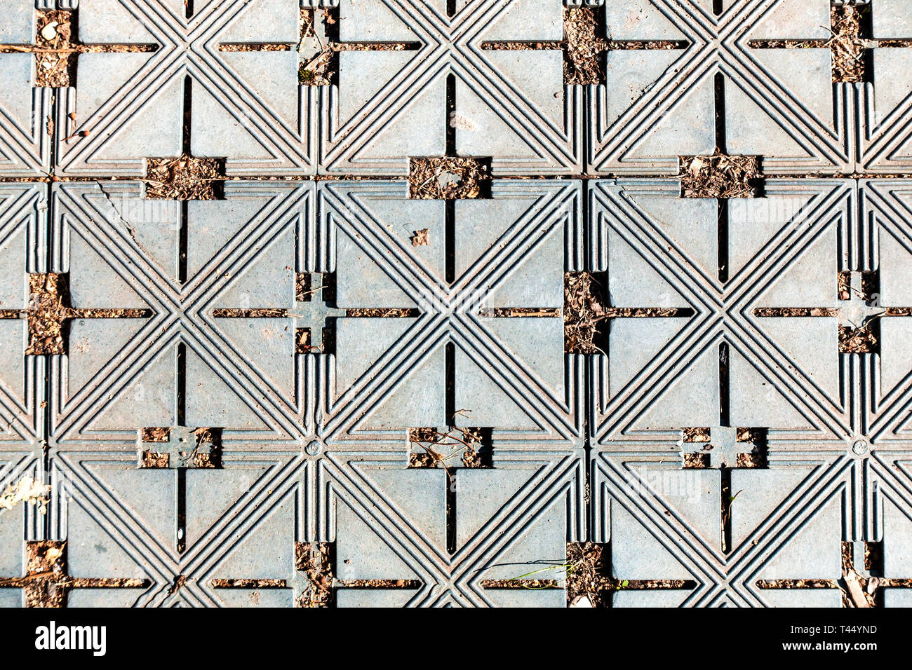 patterned tiles on the ground. laying the sidewalk. background. texture Stock Photo