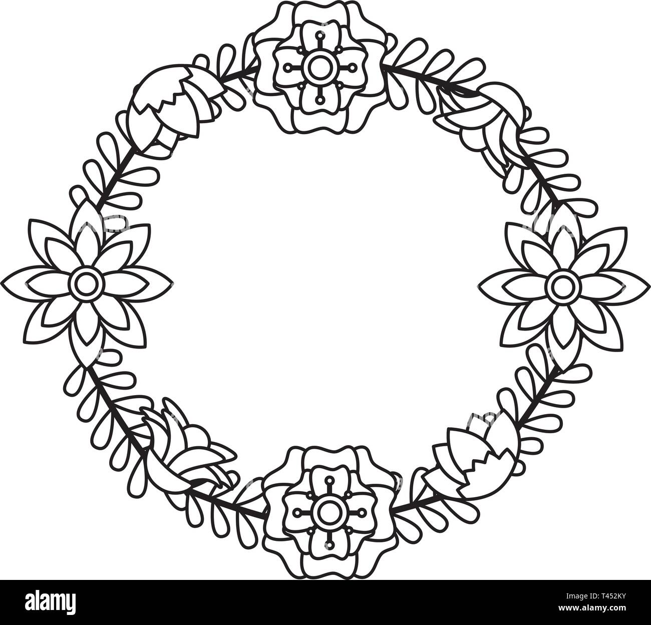 flowers wreath flora Stock Vector Image & Art - Alamy