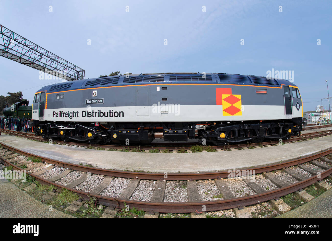 Long Rock, Penzance, UK. 13th April 2019. Brush/Sulzer Class 47 Diesel Electric Engine 'The Sapper' Credit: Bob Sharples/Alamy Live News Stock Photo