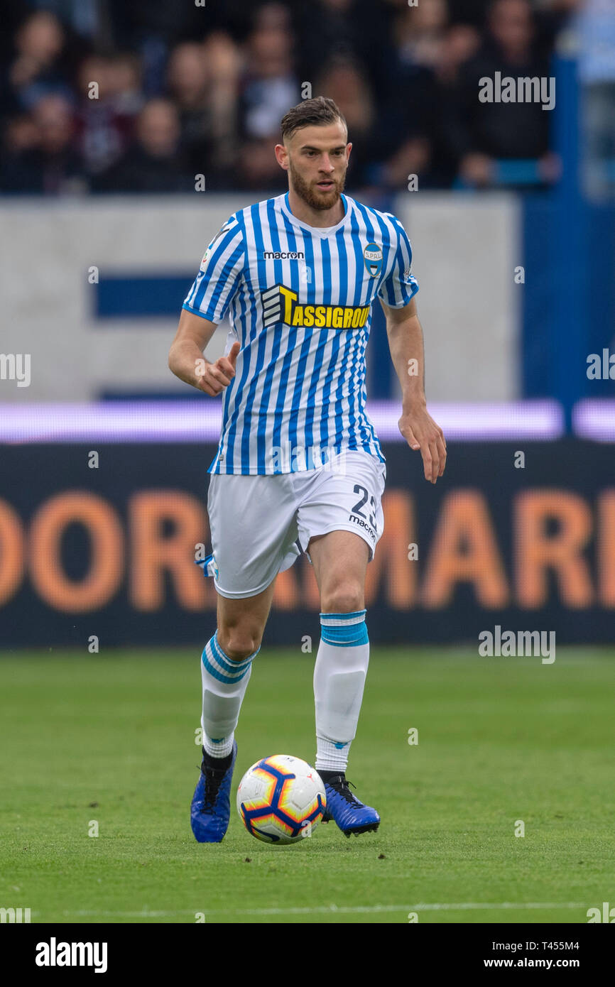 Francesco Vicari (Spal) during the Italian "Serie A" match between Spal 2-1  Juventus at Paolo Mazza Stadium on April 13 , 2019 in Ferrara, Italy.  (Photo by Maurizio Borsari/AFLO Stock Photo - Alamy