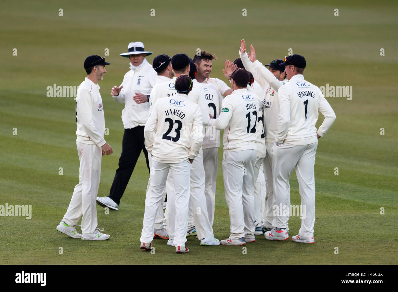 London, UK. 13th Apr, 2019.   during Specsavers County Championship match between Middlesex vs Lancashire at The Lord's Cricket Ground on Saturday, April 13, 2019 in  London England. (Editorial use only, license required for commercial use. No use in betting, games or a single club/league/player publications.) Credit: Taka G Wu/Alamy Live News Stock Photo