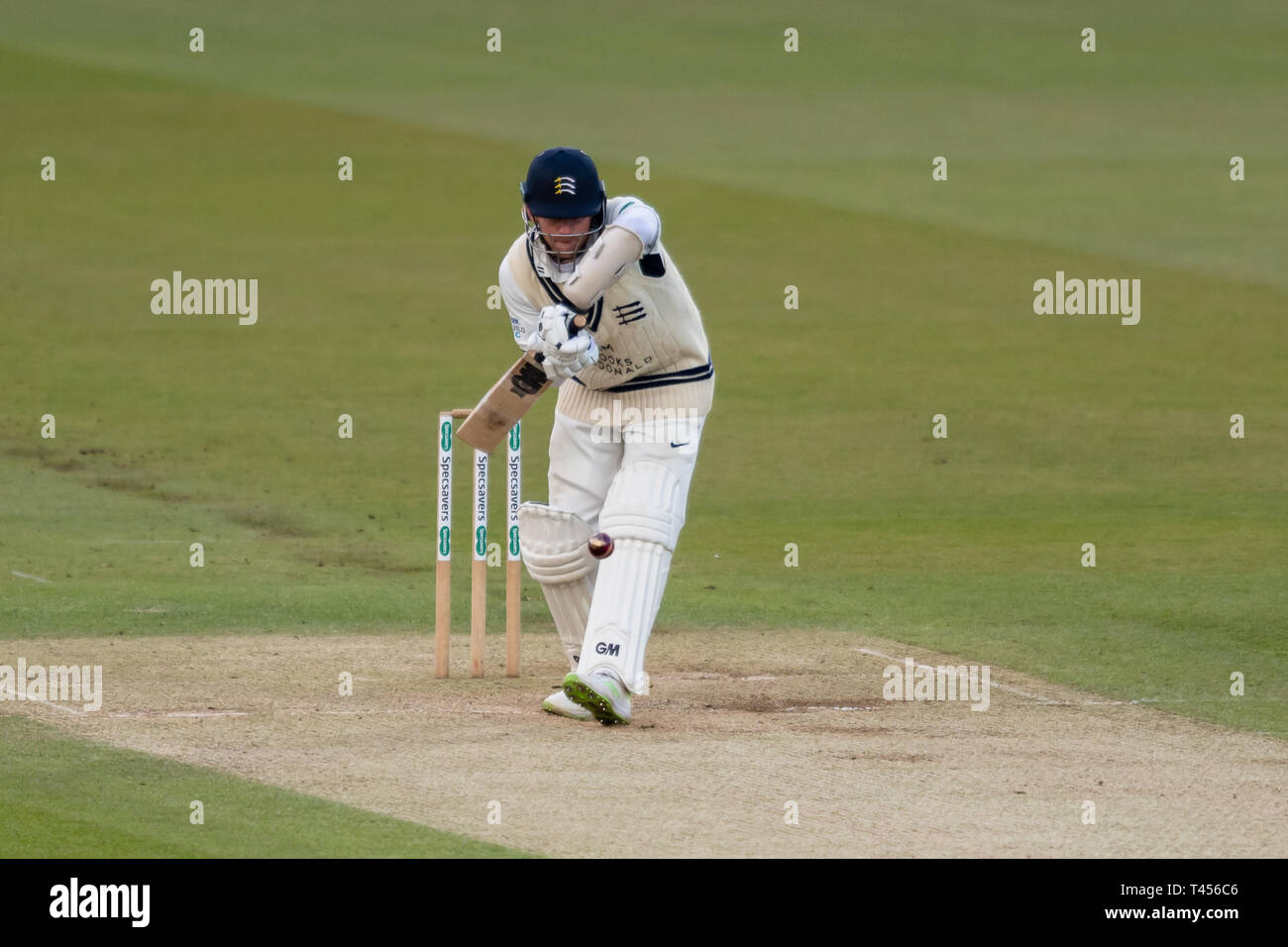 London, UK. 13th Apr, 2019. Sam Robson of Middlesex in action during todays match during Specsavers County Championship match between Middlesex vs Lancashire at The Lord's Cricket Ground on Saturday, April 13, 2019 in  London England. (Editorial use only, license required for commercial use. No use in betting, games or a single club/league/player publications.) Credit: Taka G Wu/Alamy Live News Stock Photo